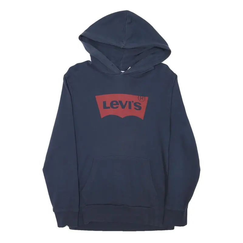 Levi's Mens Blue Hoodie M Cotton Blend Pullover Classic Logo Sweatshirt 1