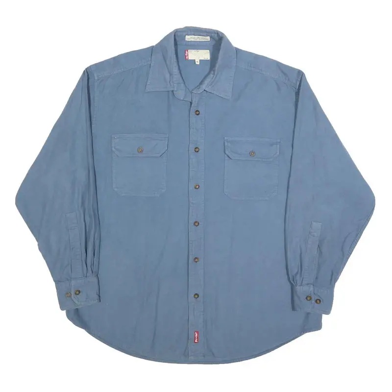 Levi's Mens Blue Polyester Shirt Xl Casual Button Pocket Long Sleeve 1