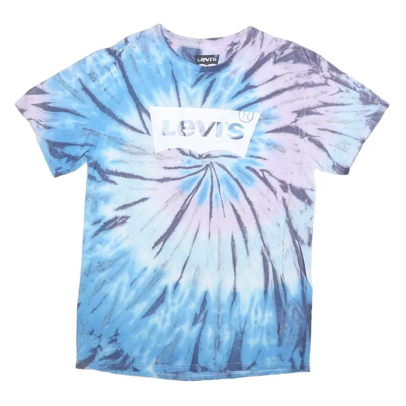 Levi's Mens Blue & Purple Tie Dye Graphic T-Shirt M Short Sleeve Crew Neck 1