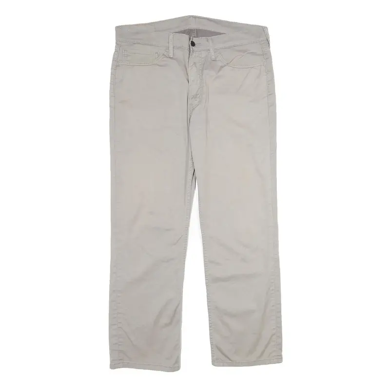 Levi's Mens Classic Cotton Blend Beige Trousers W36 L30 Zip Regular Fit Straight 1