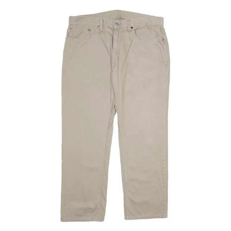Levi's Mens Cotton Beige Loose Straight Trousers W36 L30 Casual Zip Closure 1
