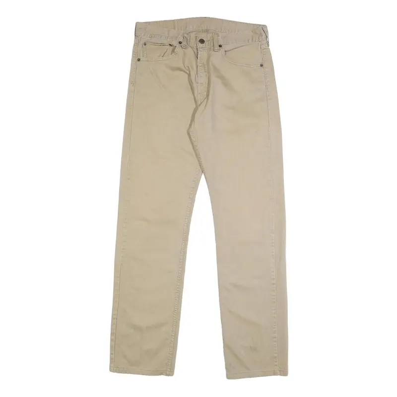 Levi's Mens Cotton Beige Regular Straight Trousers W32 L34 Casual Classic Zip 1