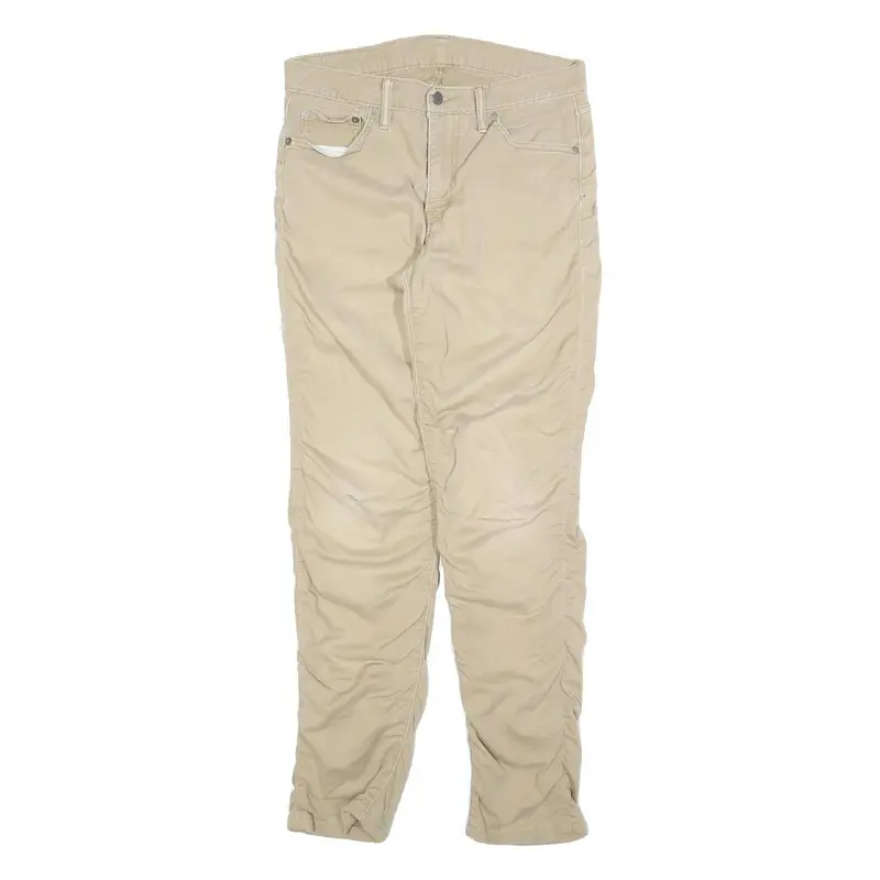 Levi's Mens Cotton Beige Slim Straight Trousers W30 L29 Classic Zip Casual 1