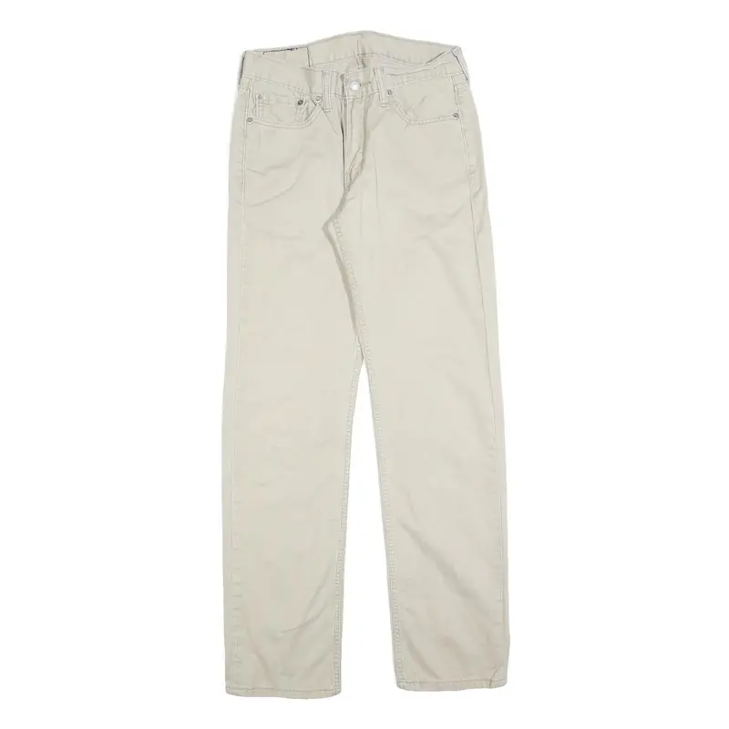 Levi's Mens Cotton Blend Beige Classic Straight Trousers W29 L32 Zip Closure 1