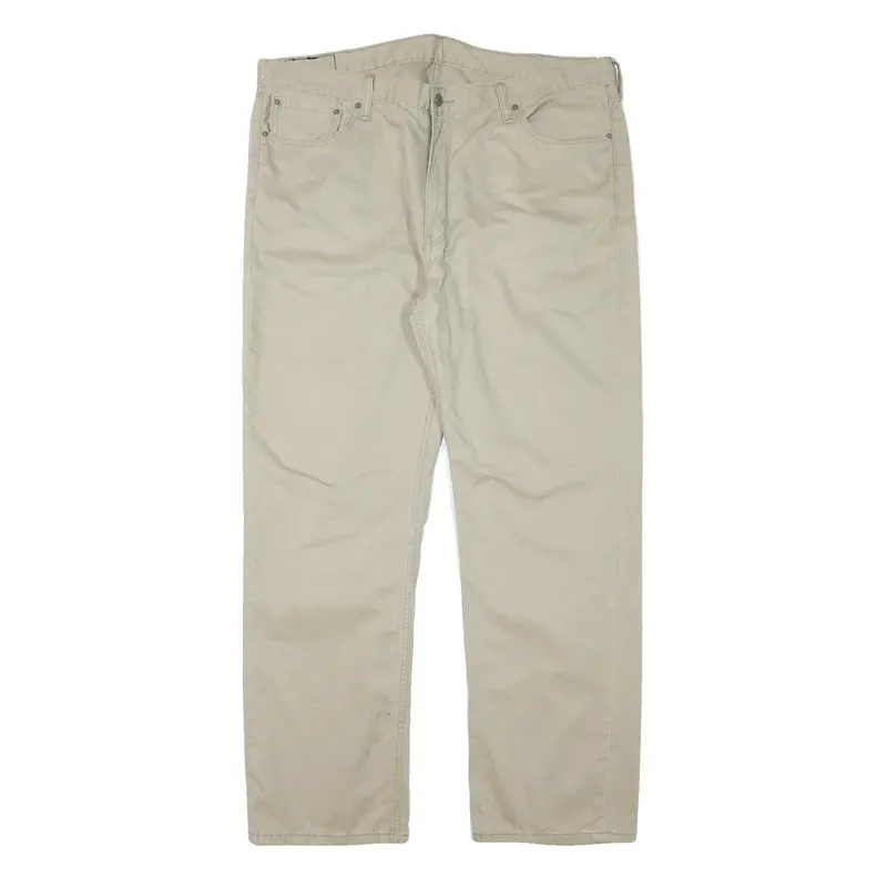 Levi's Mens Cotton Blend Beige Regular Straight Trousers W41 L31 Casual Everyday 1
