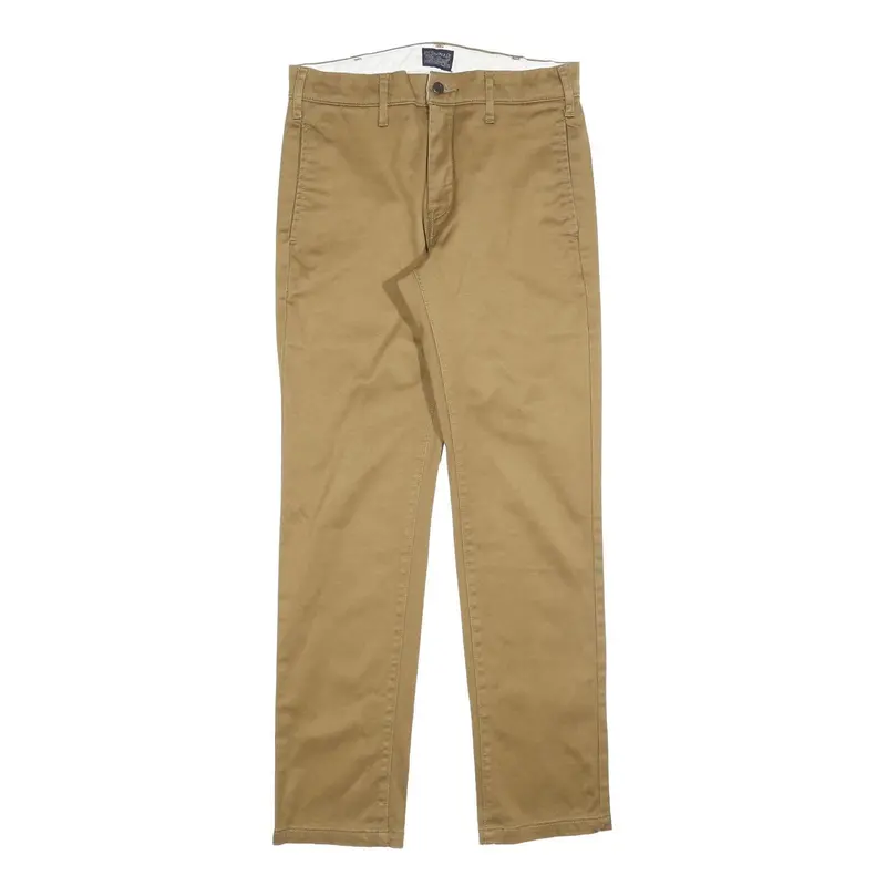 Levi's Mens Cotton Blend Beige Slim Straight Trousers W28 L30 Classic Zip 1