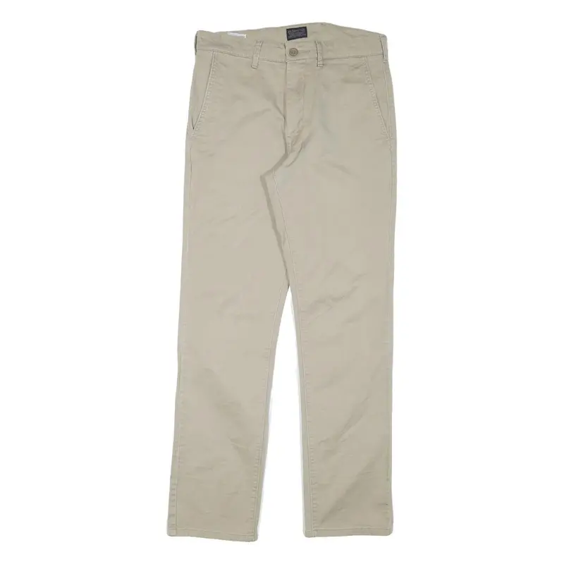 Levi's Mens Cotton Blend Beige Slim Straight Trousers W30 L30 Classic Closure 1