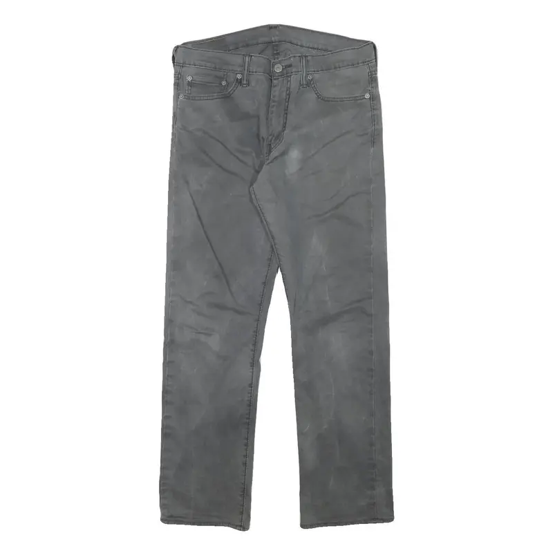 Levi's Mens Cotton Blend Black Regular Straight Trousers W32 L29 Casual Zip 1