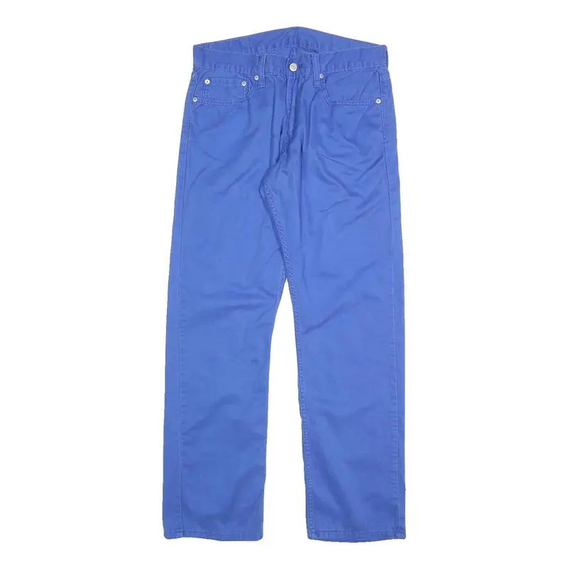 Levi's Mens Cotton Blend Blue Classic Straight Trousers W32 L30 Zip Closure 1