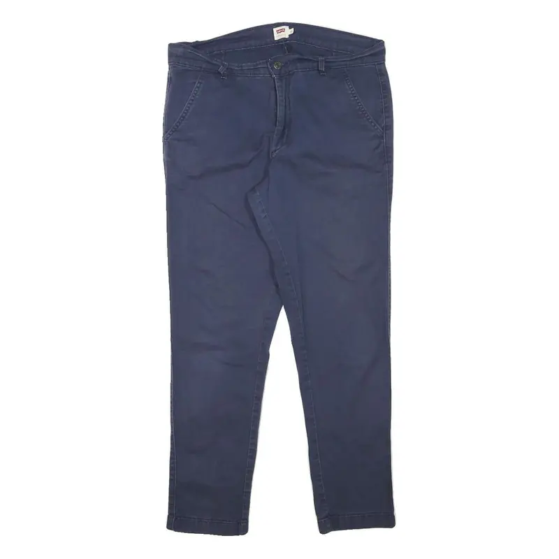 Levi's Mens Cotton Blend Blue Slim Slim Leg Trousers W32 L27 Casual Comfort 1