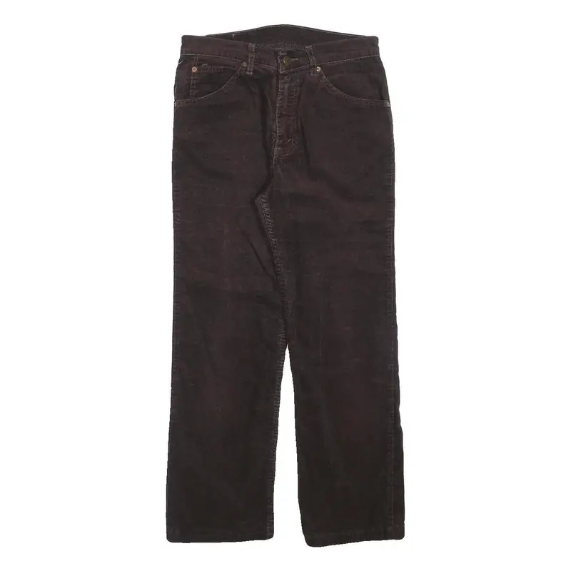 Levi's Mens Cotton Blend Brown Regular Straight Trousers W28 L27 Classic Zip 1