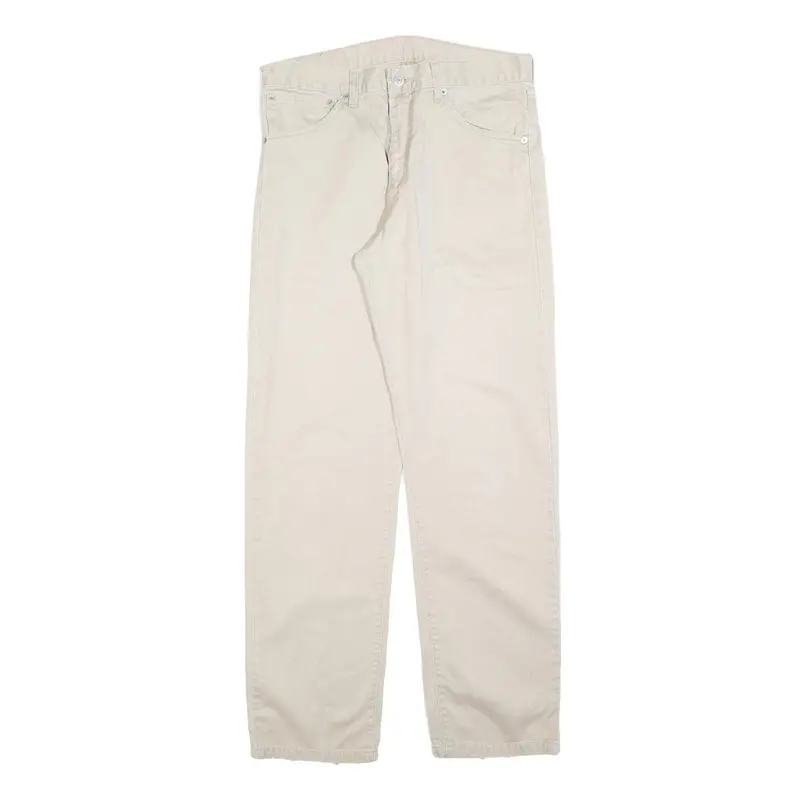 Levi's Mens Cotton Blend Cream Regular Straight Trousers W34 L32 Classic Zip 1