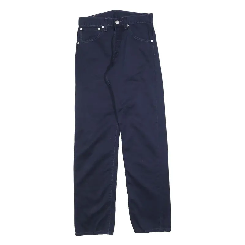 Levi's Mens Cotton Blend Navy Blue Regular Straight Trousers W29 L32 Classic Fit 1
