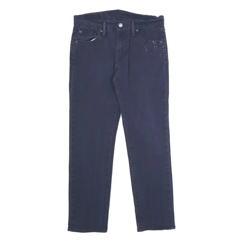 Levi's Mens Cotton Blend Navy Slim Straight Trousers W30 L30 Cotton Blend 1