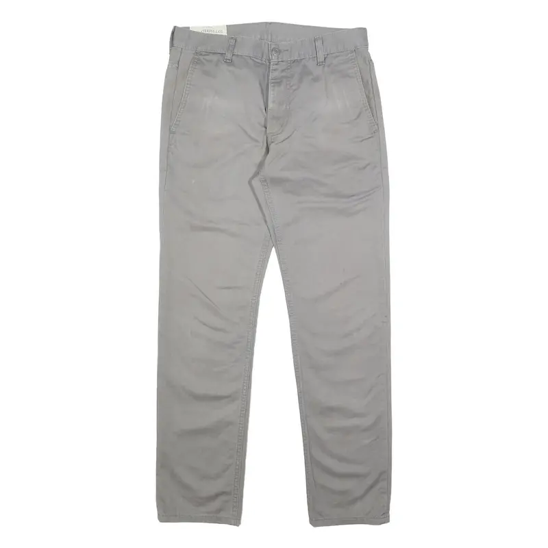 Levi's Mens Cotton Grey Slim Straight Trousers W31 L32 Casual Zip 1