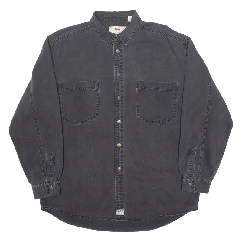 Levi's Mens Denim Shirt Grey Long Sleeve L 1