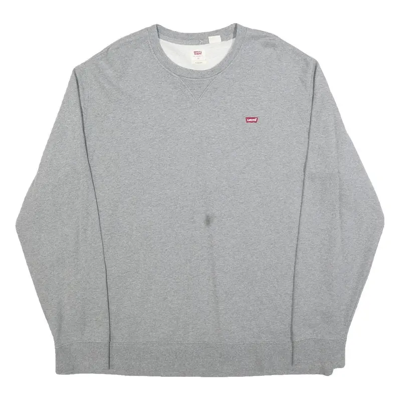 Levi's Mens Grey Crew Neck Cotton Blend Pullover Xl Long Sleeve Sweatshirt 1