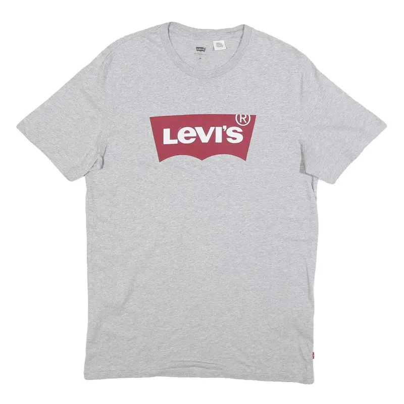 Levi's Mens Grey Graphic T-Shirt M Short Sleeve Crew Neck Logo Print 1