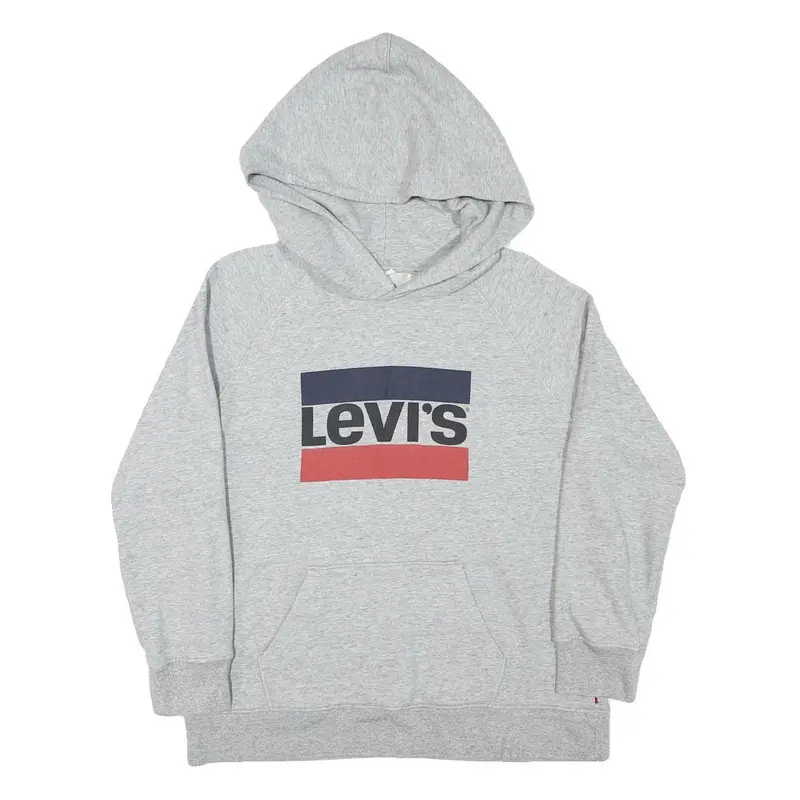 Levi's Mens Grey Hoodie M Cotton Blend Pullover Hooded Sweatshirt Casual 1