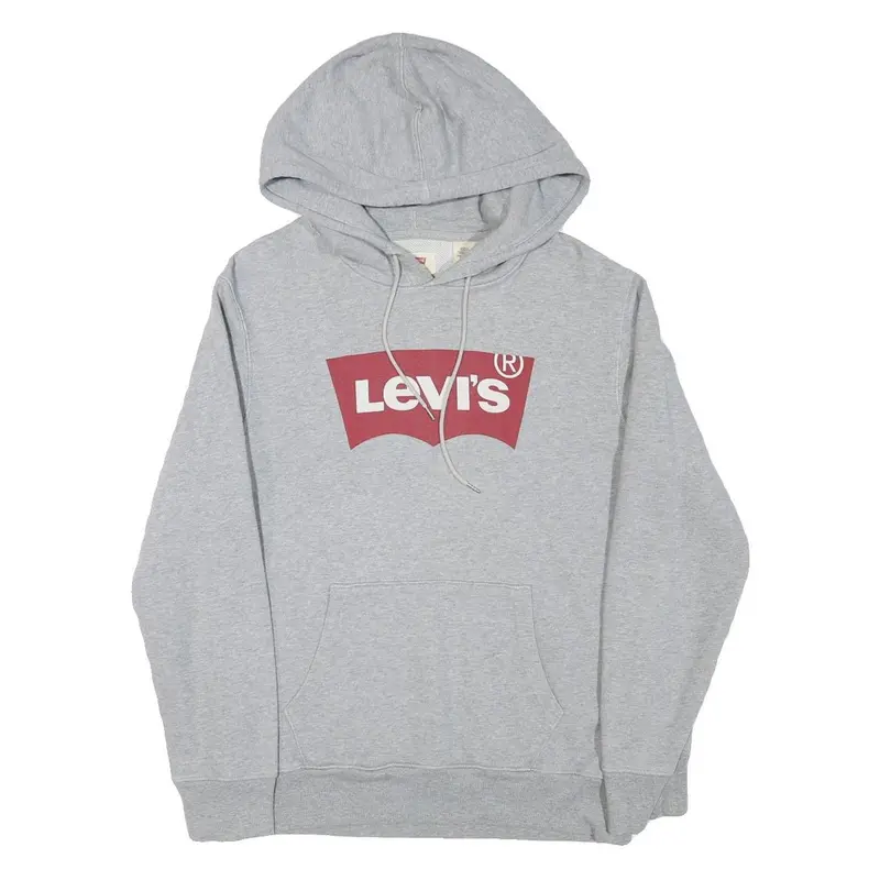 Levi's Mens Grey Hoodie S Cotton Blend Pullover Casual Sweatshirt 1