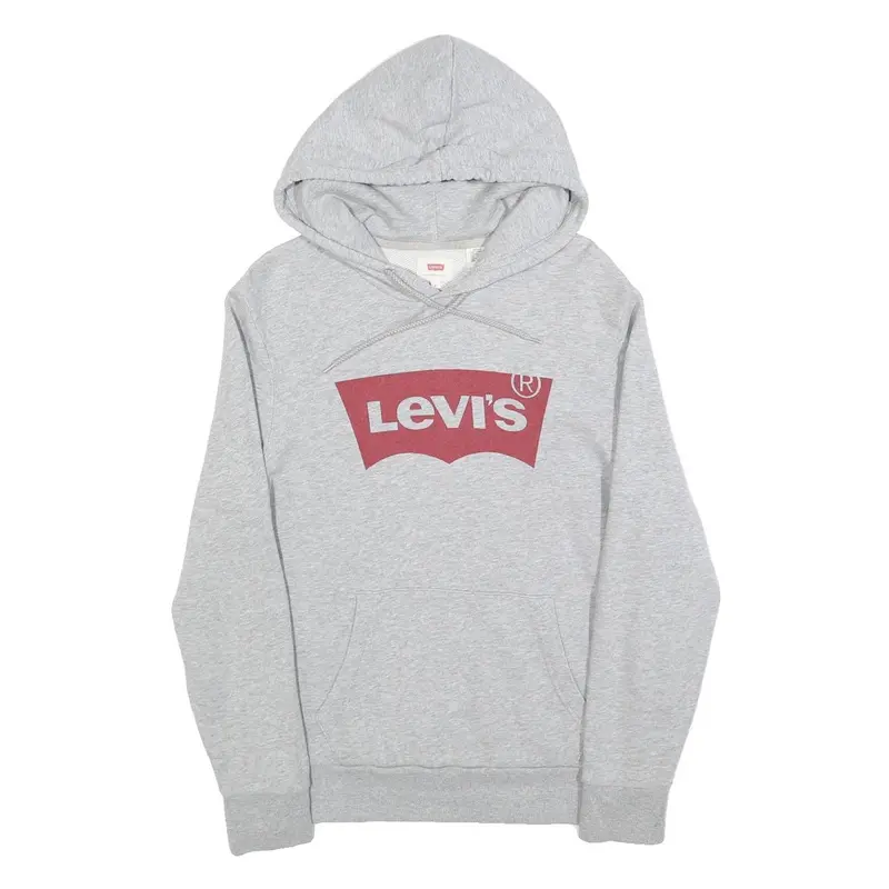 Levi's Mens Grey Hoodie S Cotton Blend Pullover Casual Sweatshirt 1