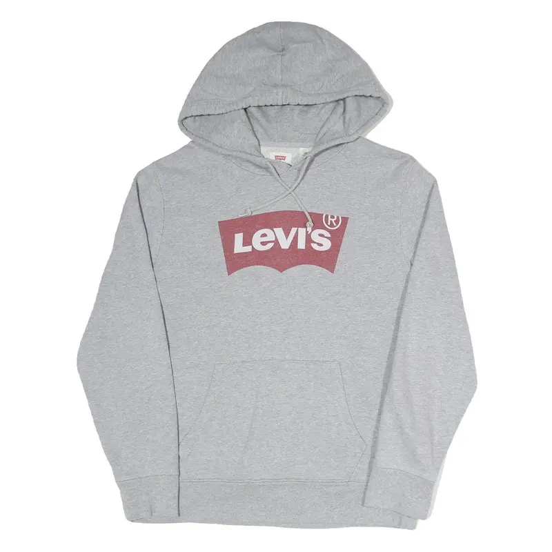 Levi's Mens Grey S Hoodie Cotton Blend Pullover Logo Sweatshirt 1