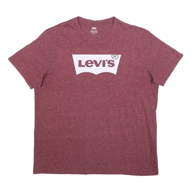 Levi's Mens Maroon Graphic T-Shirt Xl Short Sleeve Crew Neck Cotton Blend 1