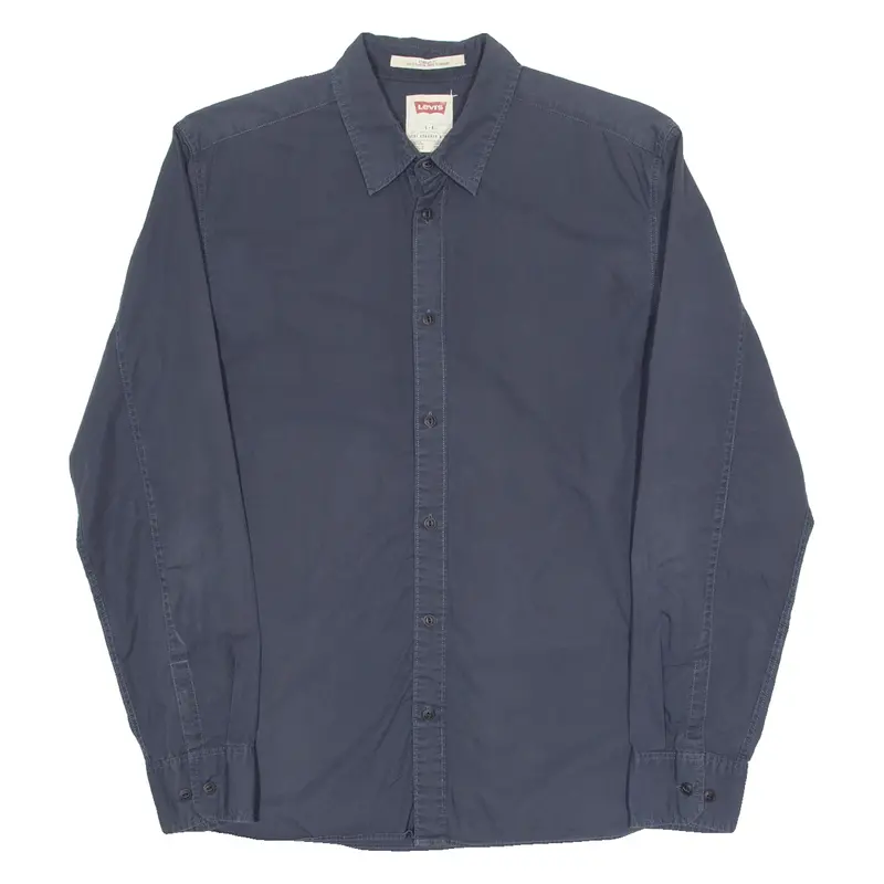 Levi's Mens Plain Shirt Blue Long Sleeve L 1
