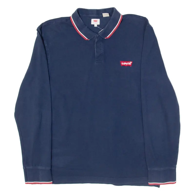 Levi's Mens Polo Shirt Blue Long Sleeve Xl 1