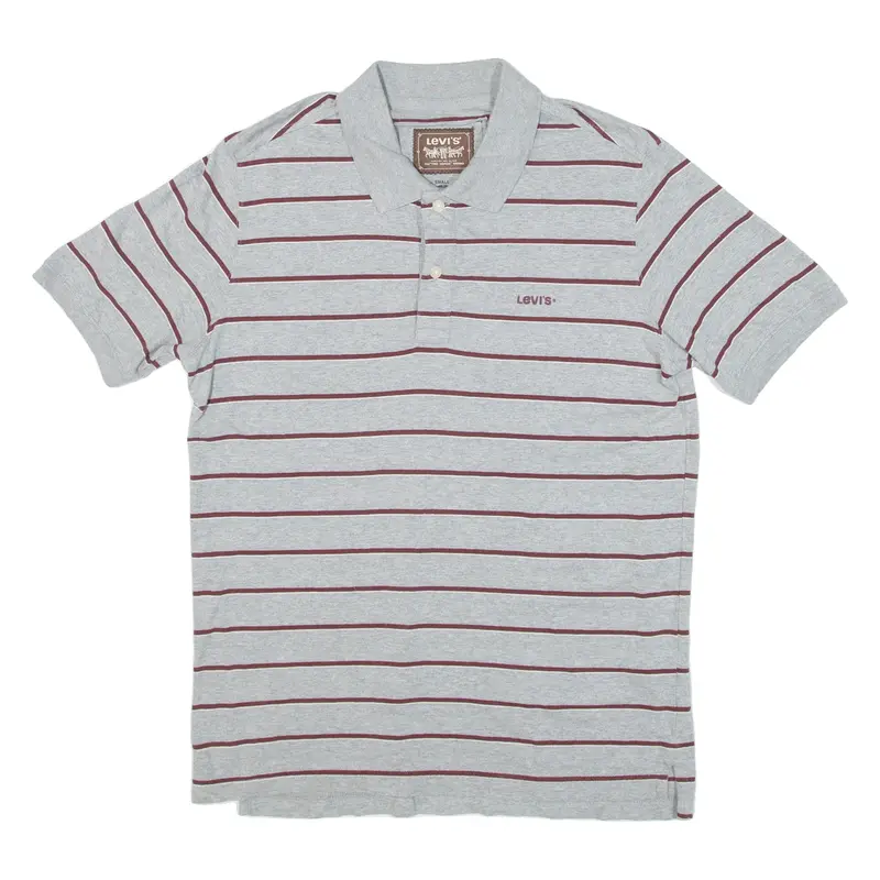 Levi's Mens Polo Shirt Grey Striped S 1