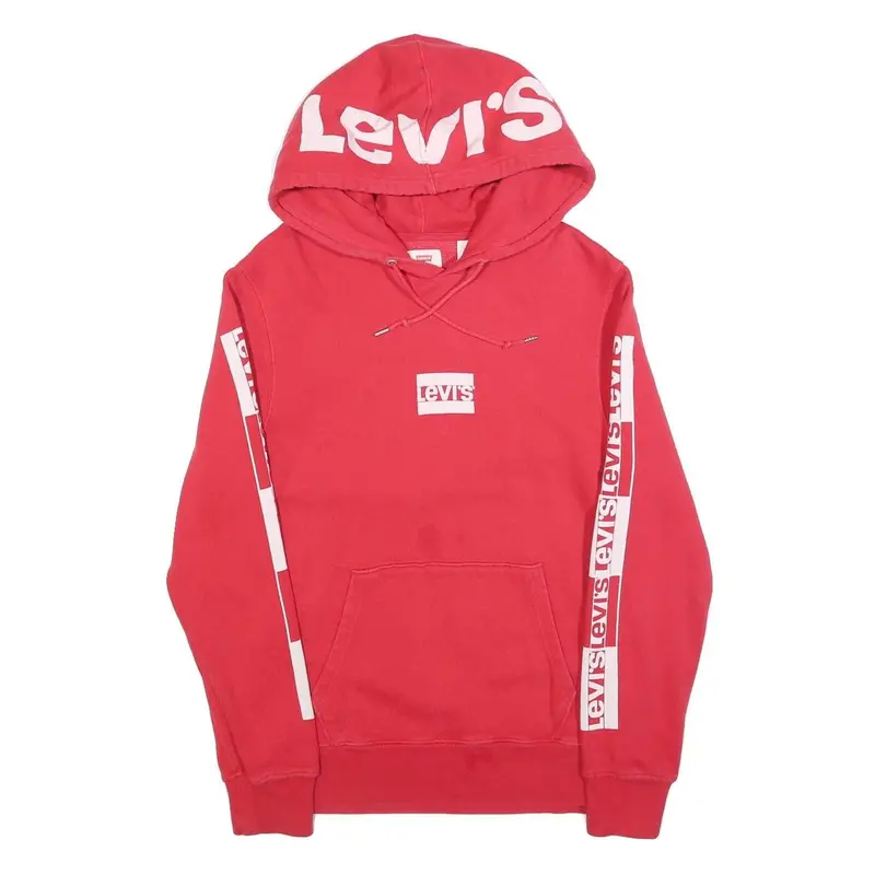 Levi's Mens Red Hoodie S Cotton Blend Pullover Hooded Sweatshirt 1