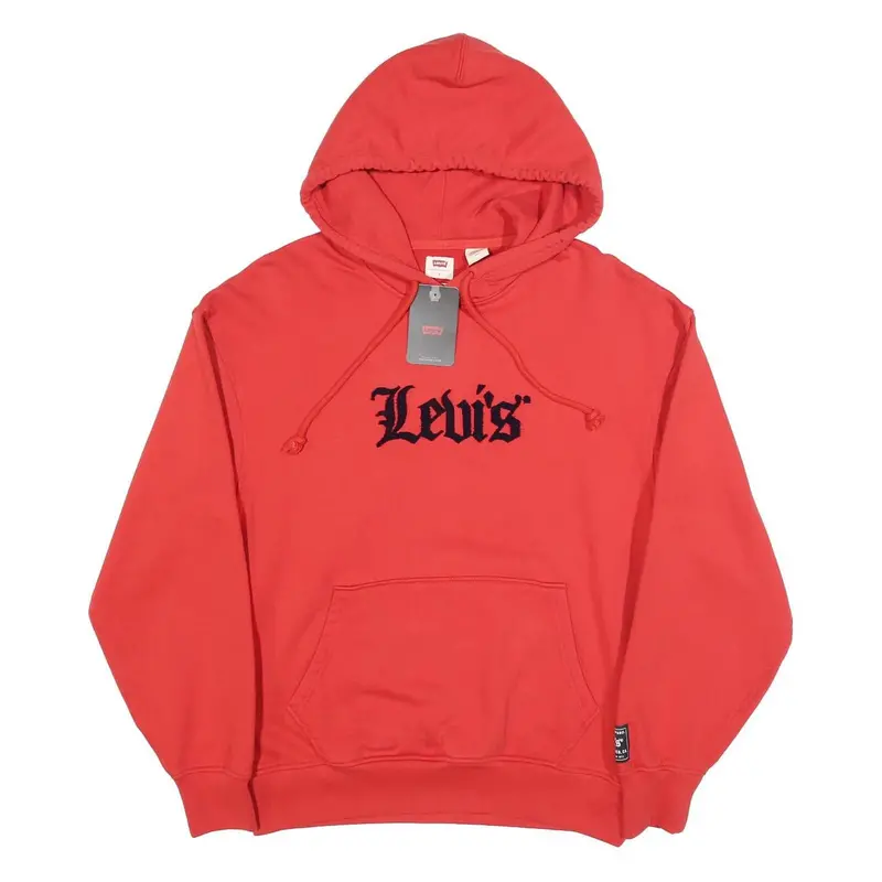 Levi's Mens Red Hoodie S Cotton Blend Pullover Hooded Sweatshirt 1