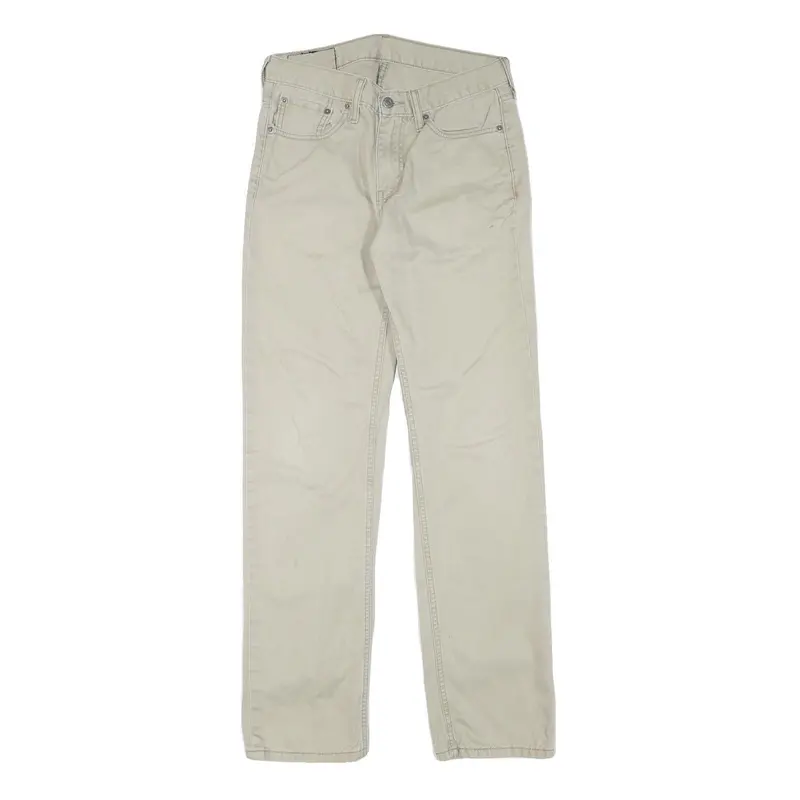 Levi's Mens Regular Beige Cotton Blend Trousers W28 L31 Zip Pockets Classic 1