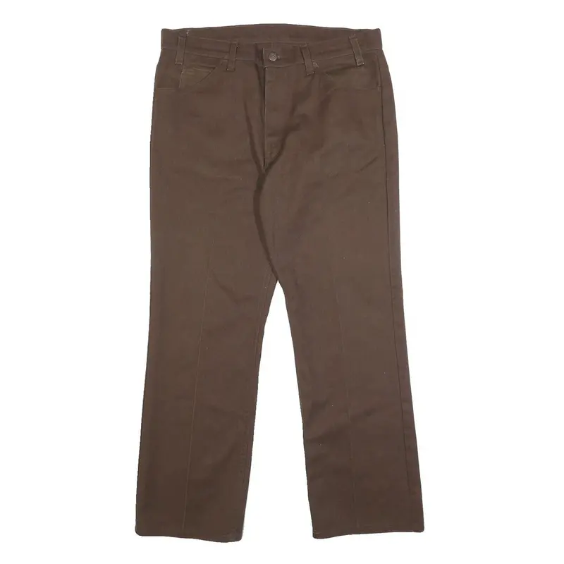 Levi's Mens Regular Brown Cotton Blend Trousers W36 L29 Zip Classic Fit 1