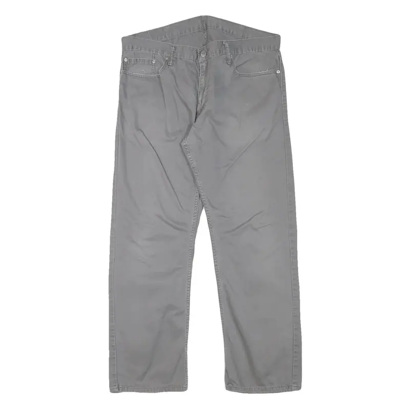 Levi's Mens Regular Fit Grey Cotton Blend Zip Trousers W37 L29 Casual Everyday 1