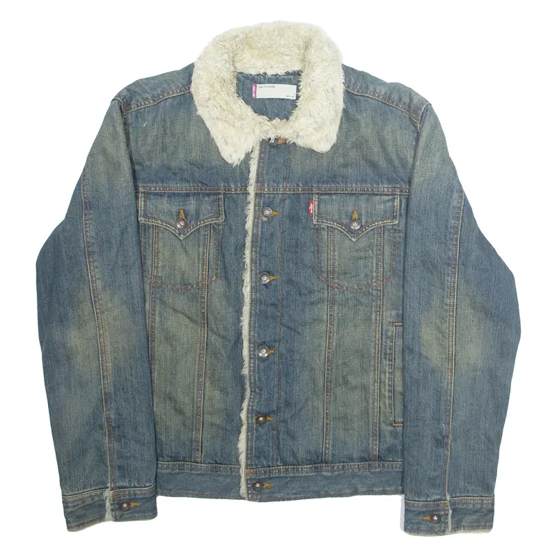 Levi's Mens Sherpa Lined Denim Jacket Blue L 1