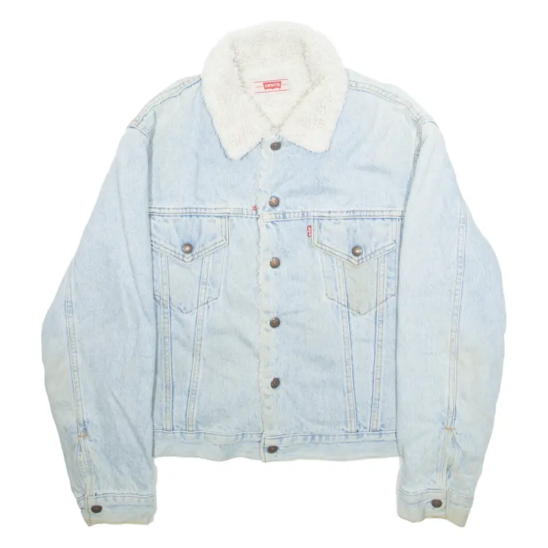 Levi's Mens Sherpa Lined Denim Jacket Blue M 1