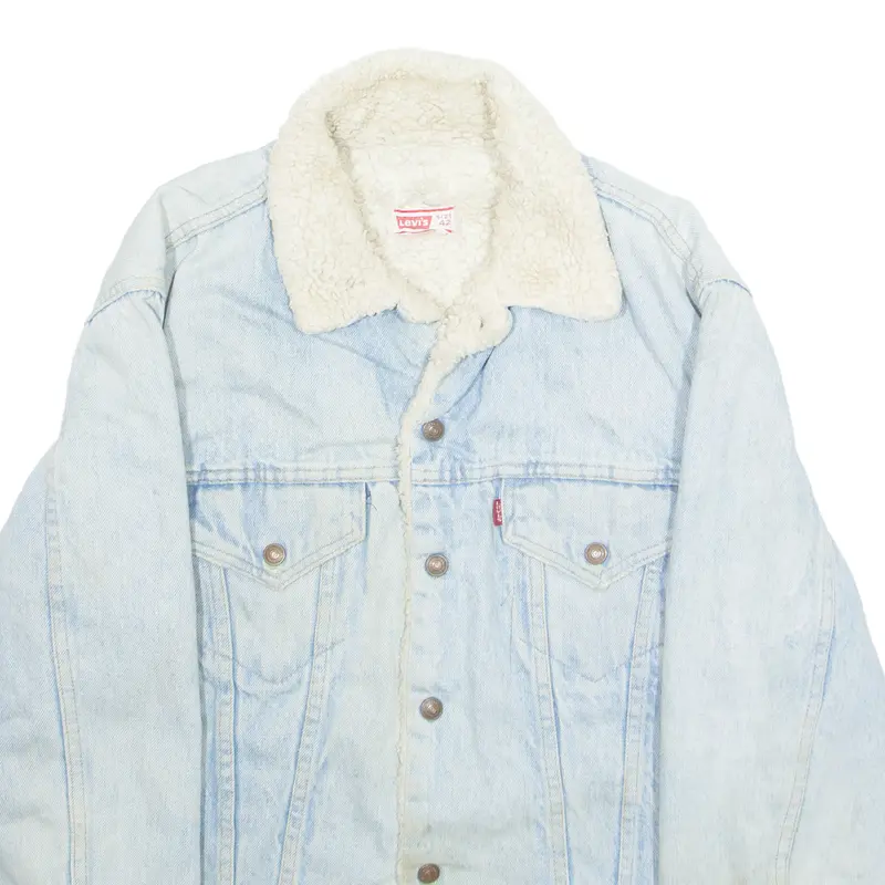 Levi's Mens Sherpa Lined Denim Jacket Blue M 2