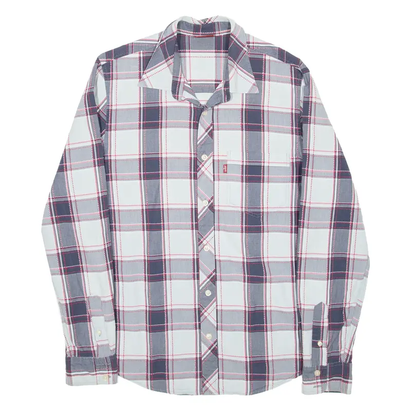 Levi's Mens Shirt Blue Check Long Sleeve M 1