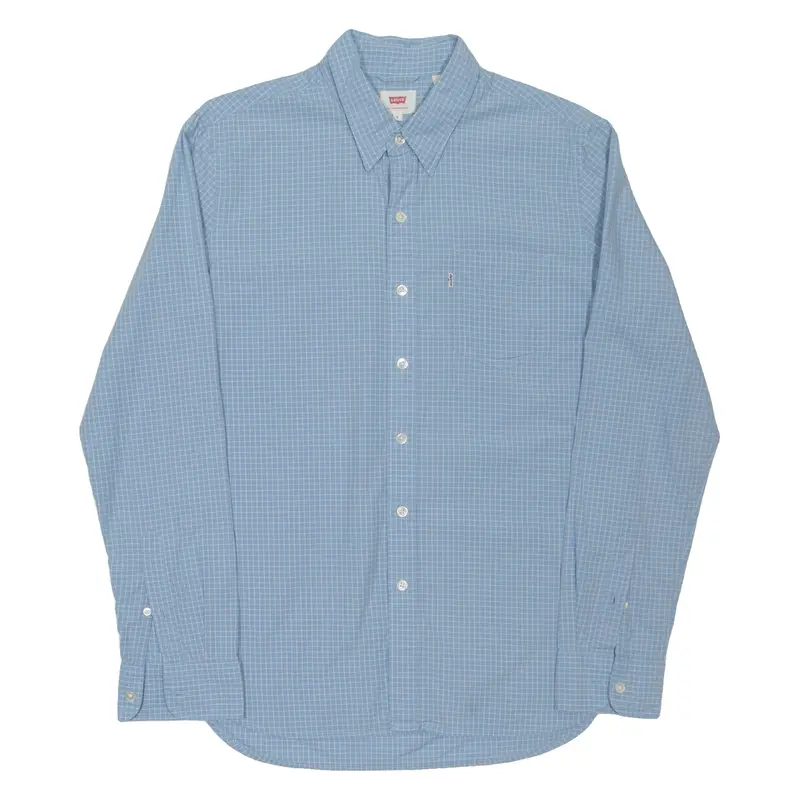 Levi's Mens Shirt Blue Gingham Long Sleeve S 1