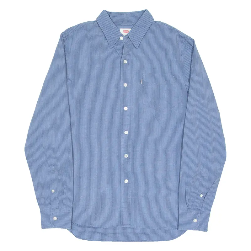 Levi's Mens Shirt Blue Striped Long Sleeve S 1