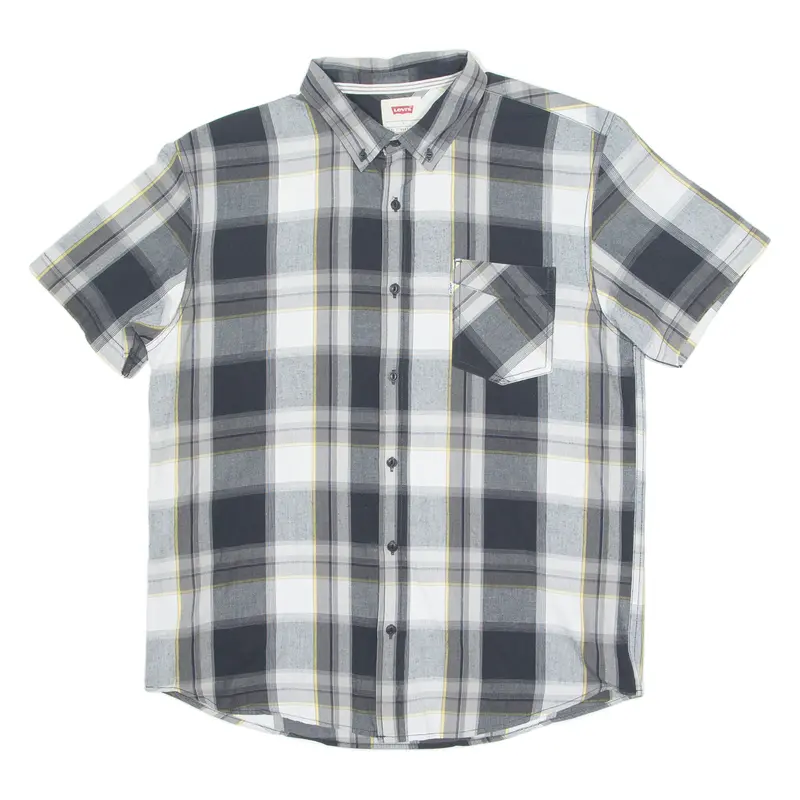 Levi's Mens Shirt Grey Check L 1