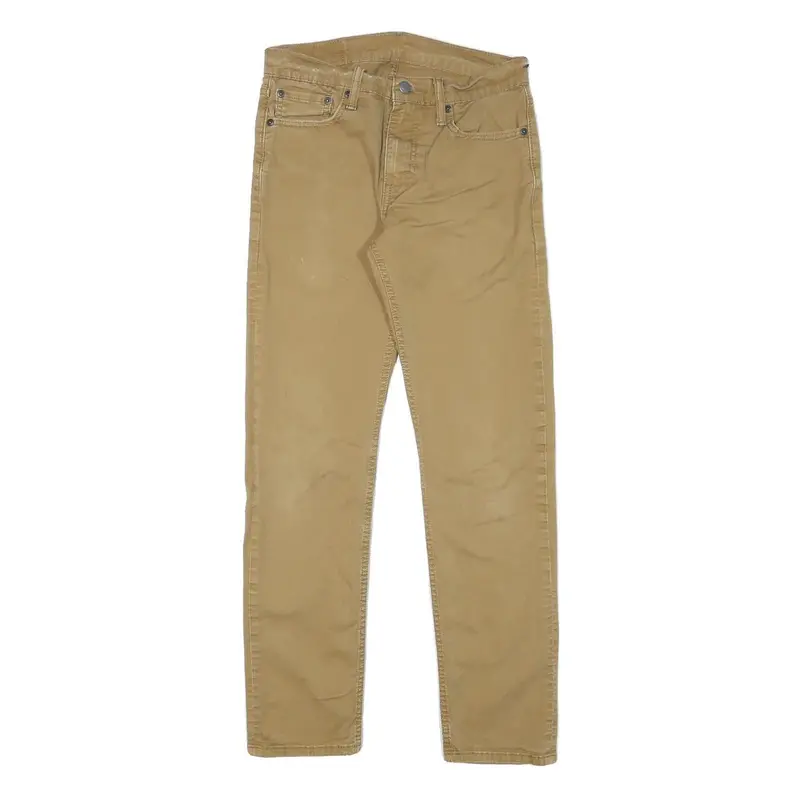 Levi's Mens Slim Beige Cotton Blend Trousers W28 L28 Zip Classic Skinny Fit 1