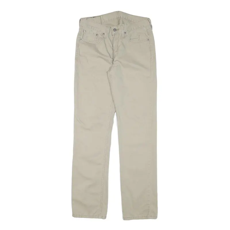 Levi's Mens Slim Beige Cotton Blend Trousers W29 L32 Zip Classic Straight Fit 1