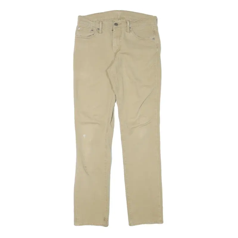 Levi's Mens Slim Beige Cotton Blend Zip Trousers W30 L30 Casual Classic Fit 1