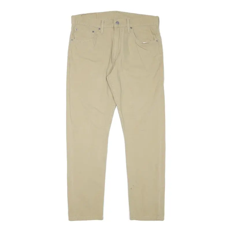 Levi's Mens Slim Beige Cotton Blend Zip Trousers W33 L28 Casual Classic 1