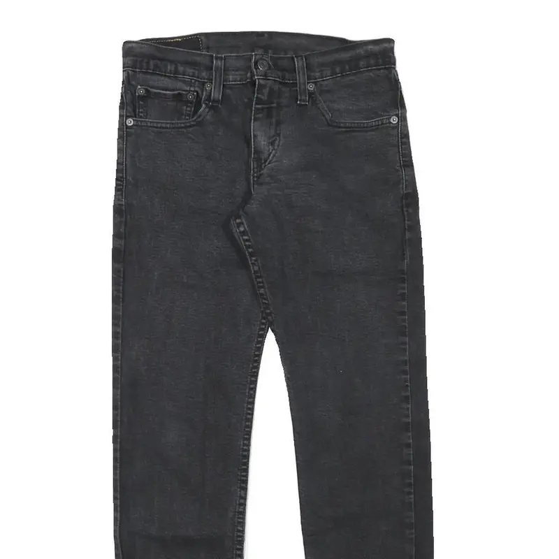 Levi's Mens Slim Black Denim Raw Zip Jeans W28 L28 Stylish Comfort 2