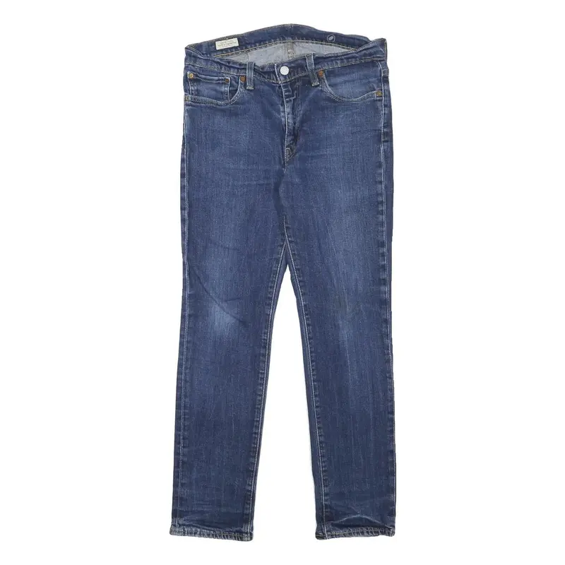 Levi's Mens Slim Blue Denim Cotton Blend Jeans W30 L28 Classic Zip Pocket 1