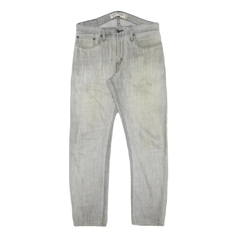 Levi's Mens Slim Grey Denim Slim Straight Jeans W32 L28 Casual Zip Closure 1