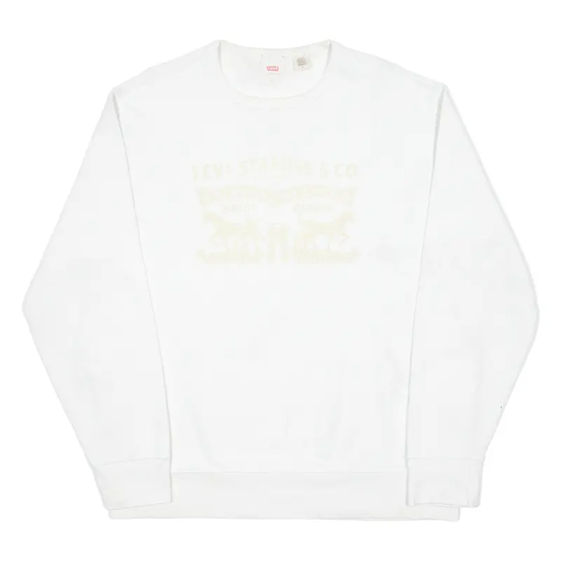 Levi's Mens Sweatshirt White Crew Neck L 1